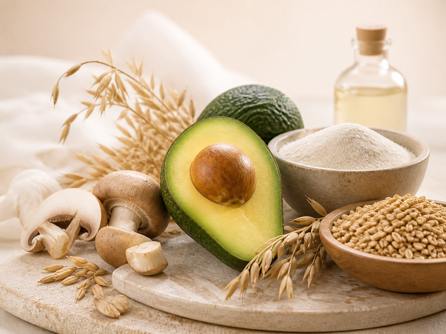 Avocado and whole grains, vitamin B5 food sources